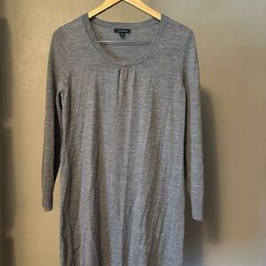 Lands' End Gray Long Sleeve Sweater Dress